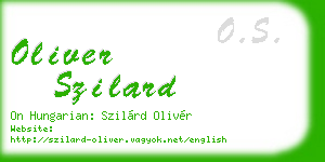 oliver szilard business card